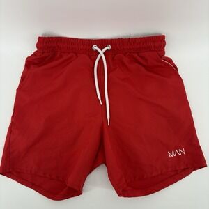 Boohoo Man Swim Trunks Mens XS Bathing Suit Red